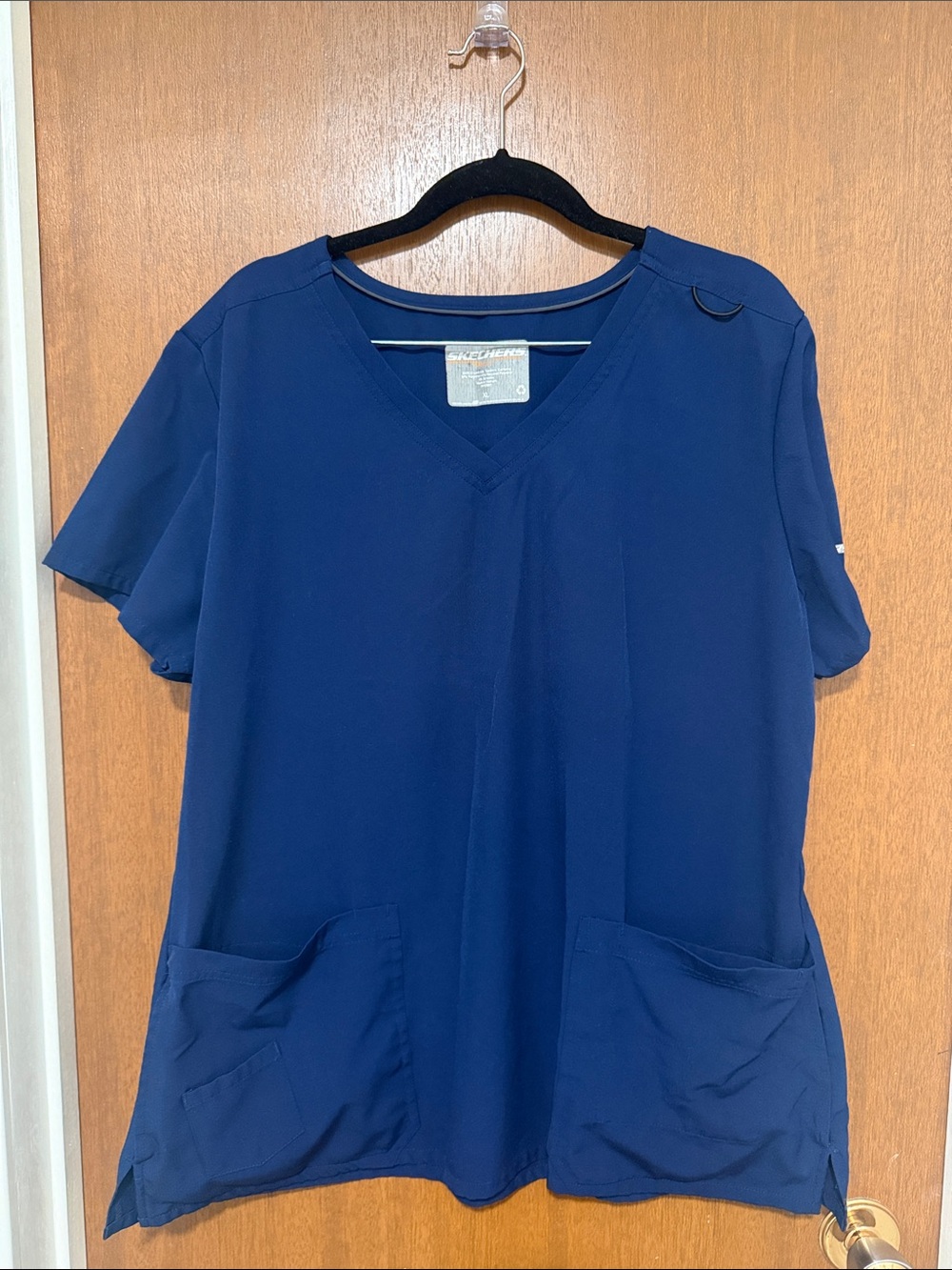 Skechers Women's Navy V-Neck Short Sleeve Scrub Top